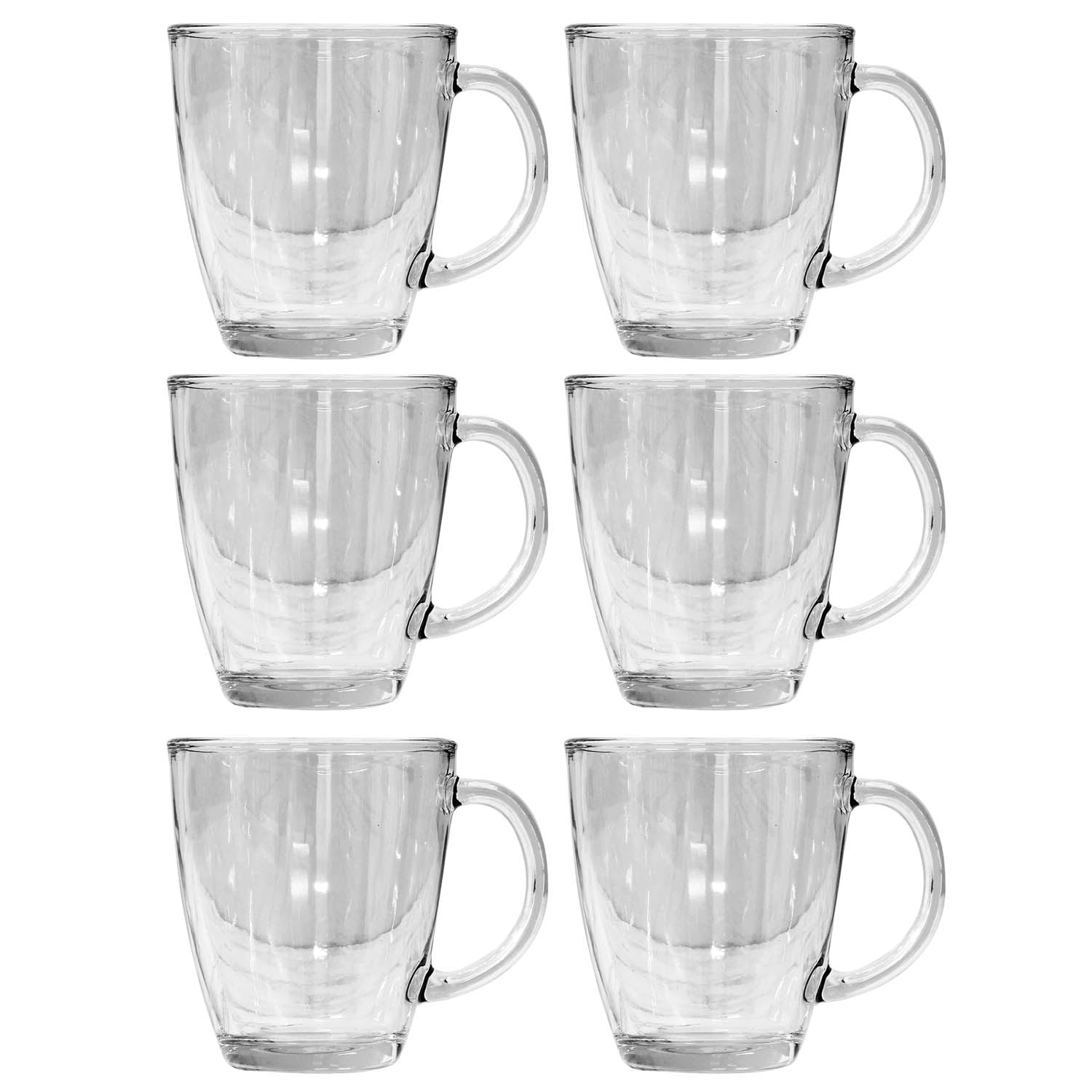 6pcs 12oz Clear Glass Mug