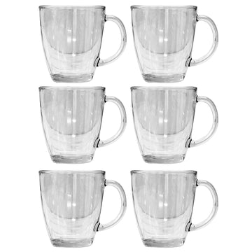 6pcs 12oz Clear Glass Mug