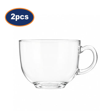 2pcs 15oz Plain Clear Glass Mugs
