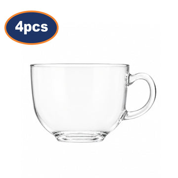 4pcs 15oz Plain Clear Glass Mugs