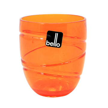 6Pcs 370ml Orange Swirl Design Plastic Tumbler Drinking Glass
