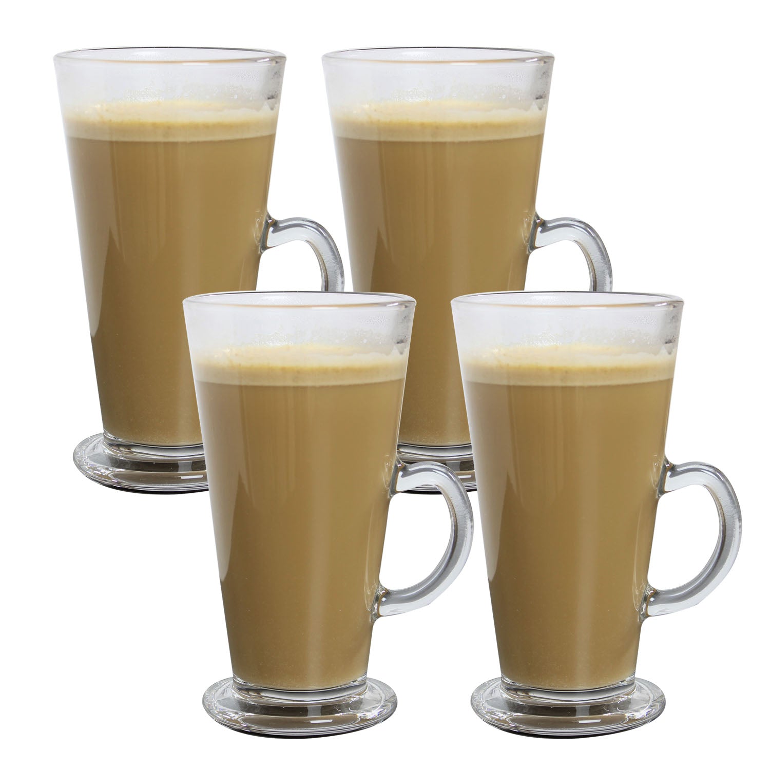 4pcs 250ml Tall Clear Mug  With Handle