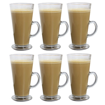 6pcs 250ml Tall Clear Mug  With Handle