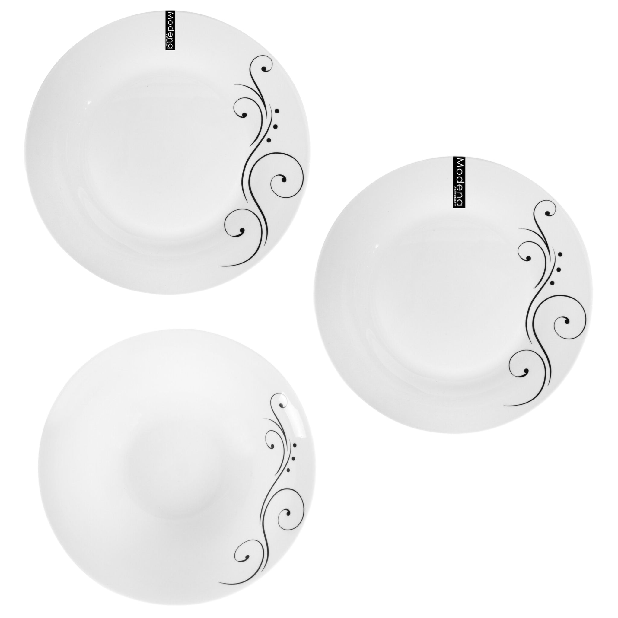 3Pcs White Dinner Side Plate