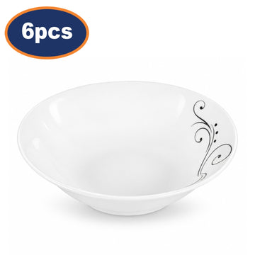 6Pcs 18cm Modena White Porcelain Serving Bowl Set