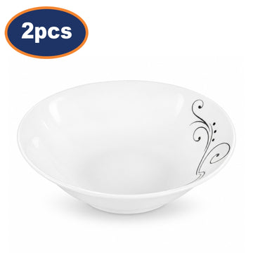 2Pcs 18cm Modena White Porcelain Serving Bowl Set
