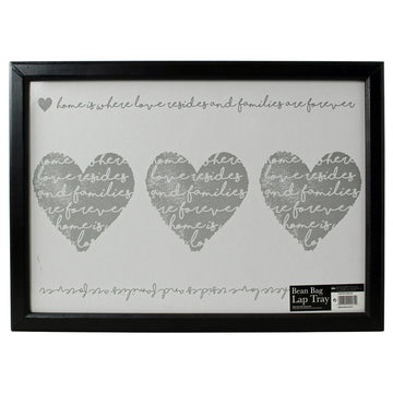 Grey Heart Home Adult Cushioned Beanbag Dinner Lap Tray Serving Craft Tea