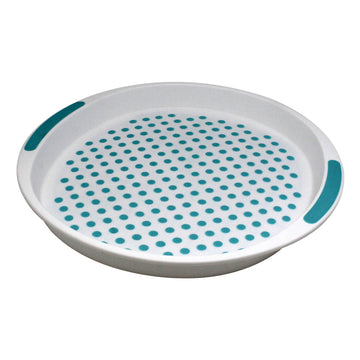 Blue Anti-Slip Round Serving Tray