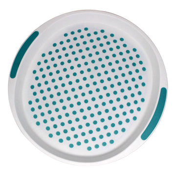 Blue Anti-Slip Round Serving Tray
