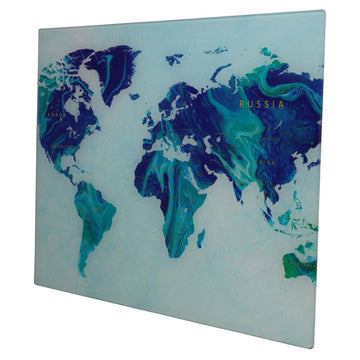 45x35cm World Map Glass Chopping Board