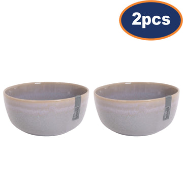 2pcs Grey Reactive Glazed Gradient Serving Bowl