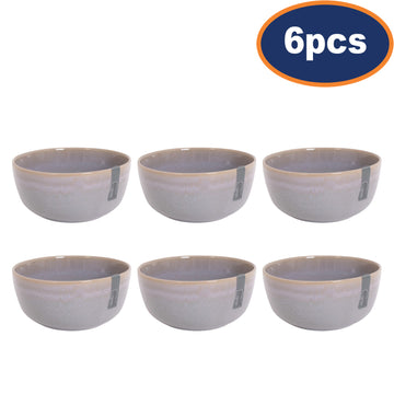 6pcs Grey Reactive Glazed Gradient Serving Bowl