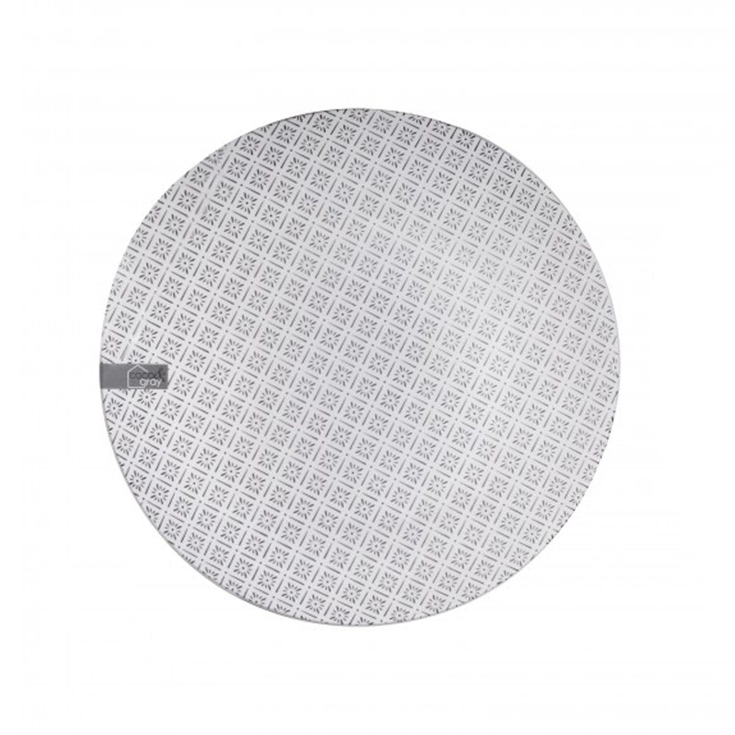 Stoneware Dinner Plate Geometric Design