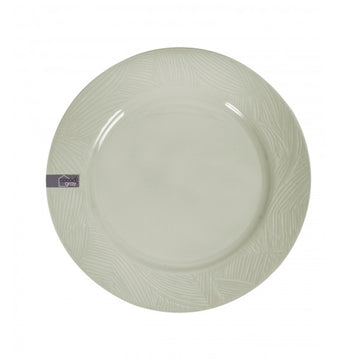 Stoneware Leaf Embossed Dinner Plate