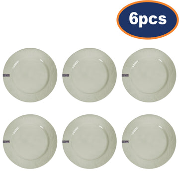 6Pcs Stoneware Green Leaf Dinner Plates