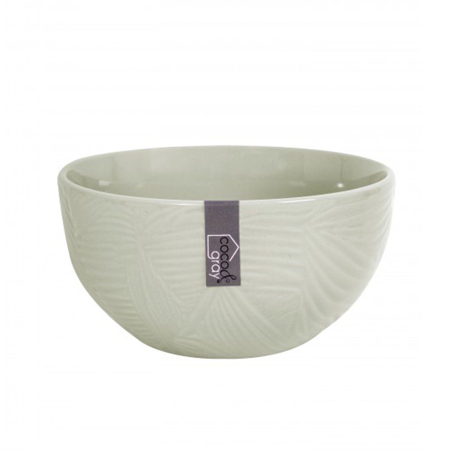 Stoneware Serving Bowl Leaf Embossed