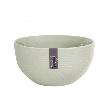 Stoneware Serving Bowl Leaf Embossed