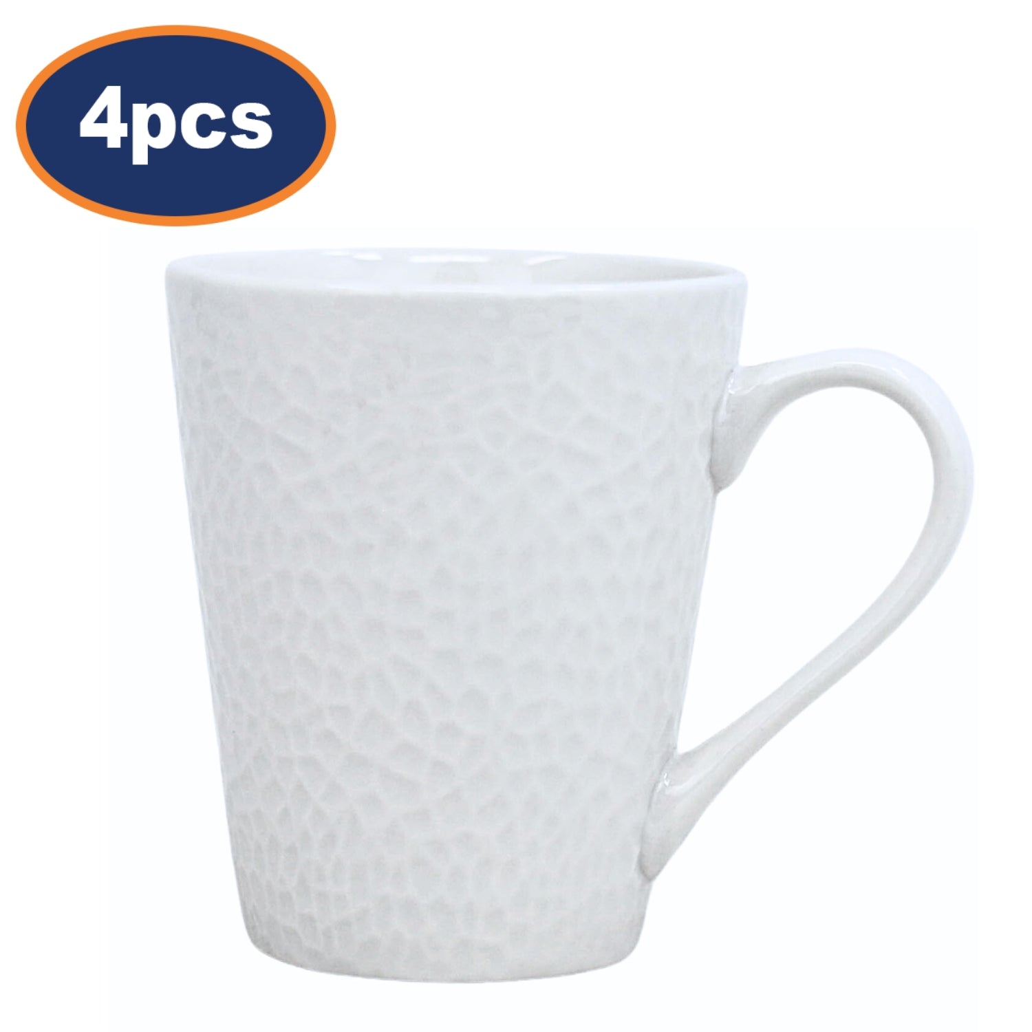 4Pcs Porcelain Coffee Mug with White Rim