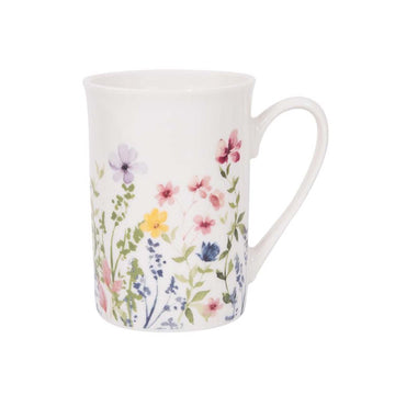 4Pcs 267ml Floral Ceramic Coffee Mug Set