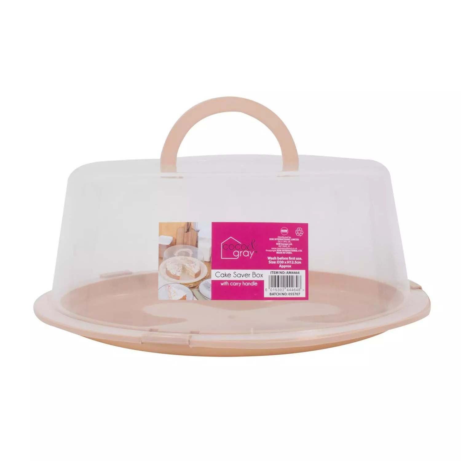 30cm Cream Reusable Plastic Cake Carrier With Carry Handle