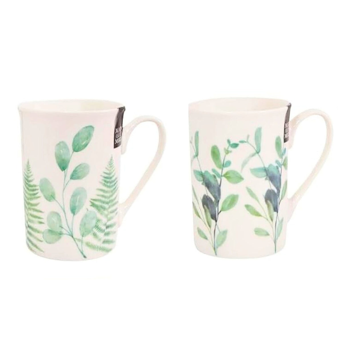 2Pcs 270ml Eucalyptus & Fern Straight Mugs