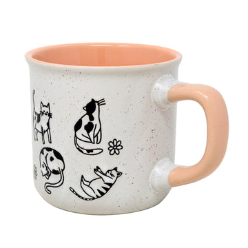 270ml Cat Pink Stoneware Coffee Mug