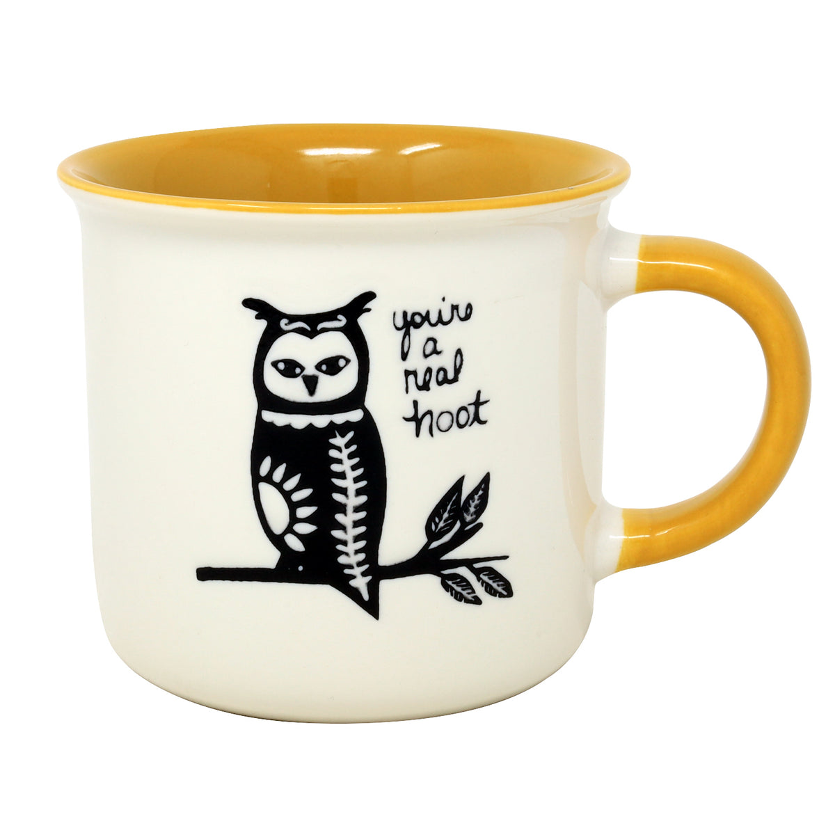 370ml Owl Design New China Yellow Coffee Mug