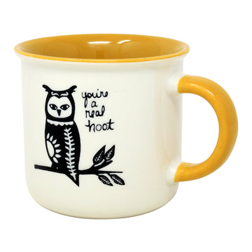 2Pcs 370ml Owl Design New China Yellow Coffee Mug