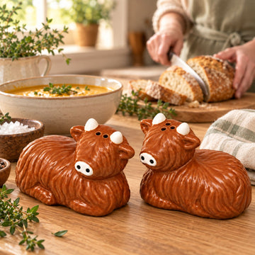 Highland Cow Ceramic Salt & Pepper Shaker Set