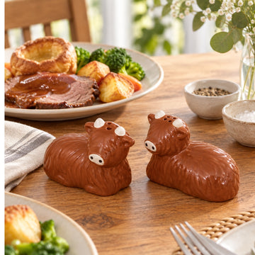 Highland Cow Ceramic Salt & Pepper Shaker Set