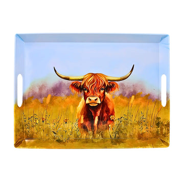 Highland Cow 38cm Melamine Rectangle Serving Tray