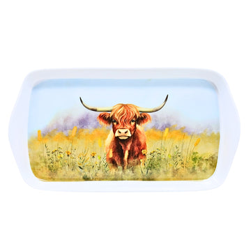 26cm Highland Cow Melamine Tea Tray