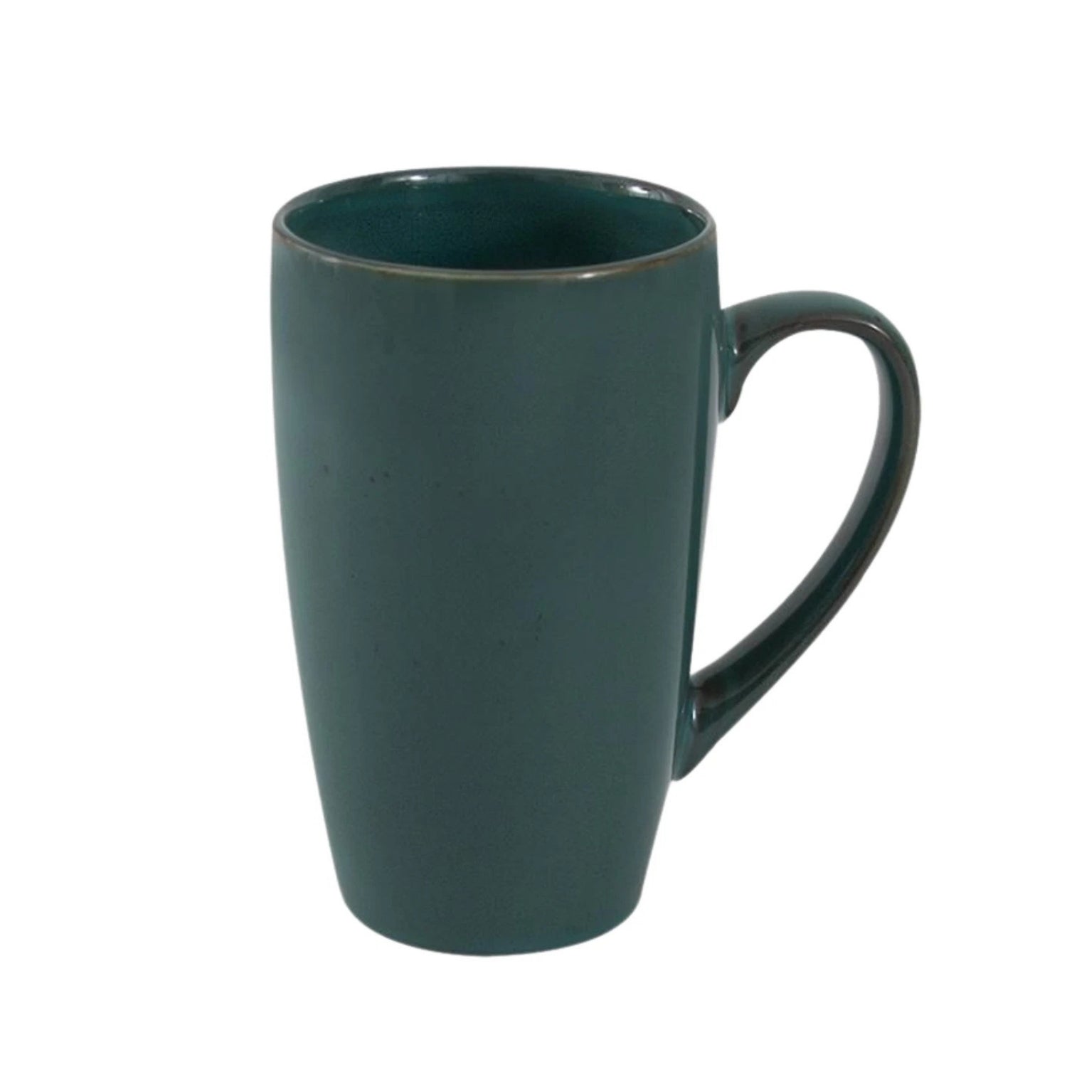 Large Reactive Glaze Stoneware Mug 600ml | Green Latte Coffee Cup