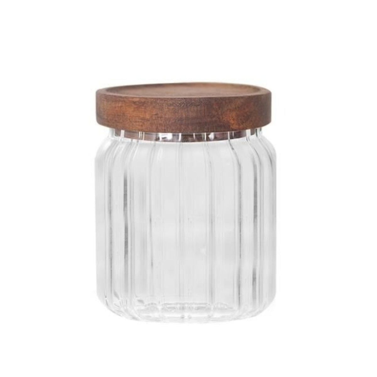 Coco & Gray 400ml Small Glass Ribbed Canister