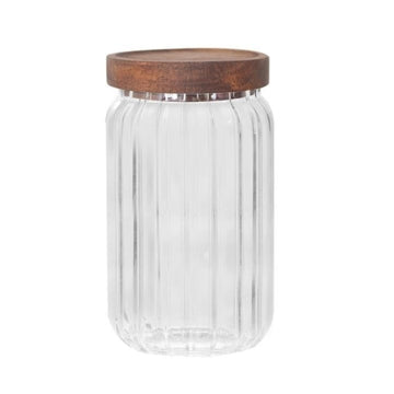 Coco & Gray 600ml Medium Glass Ribbed Canister