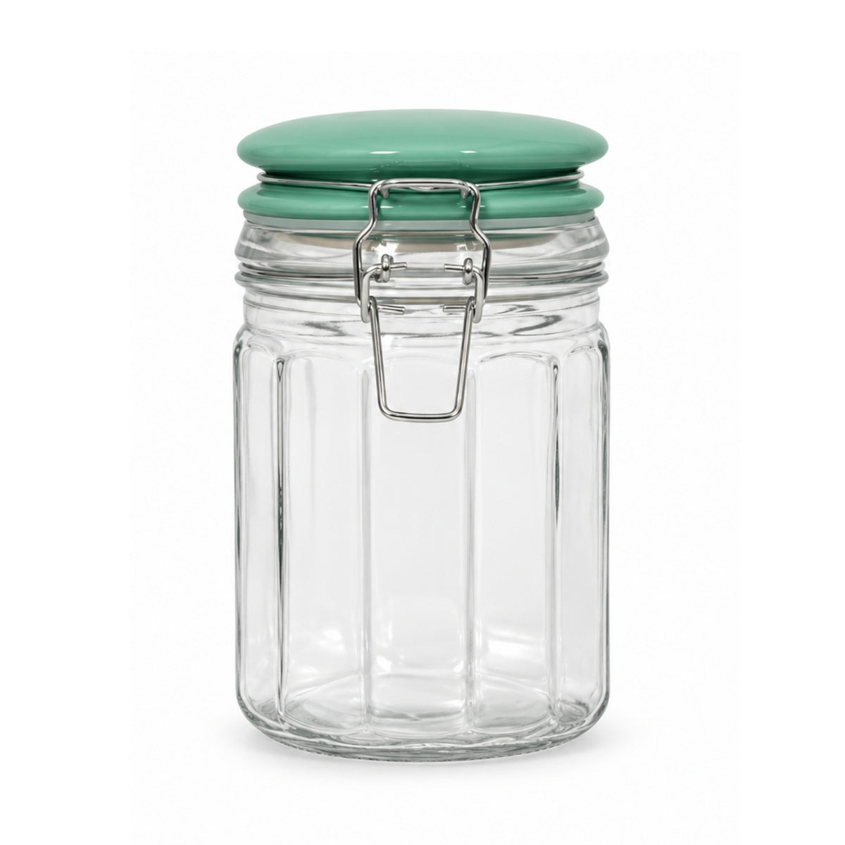 700ml Airtight Clip Lock Green Ceramic Lid Glass Storage Jar