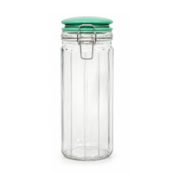 1350ml Airtight Clip Lock Green Ceramic Lid Glass Storage Jar