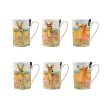6Pcs New China Woodland Wildflower Coffee Mug Set