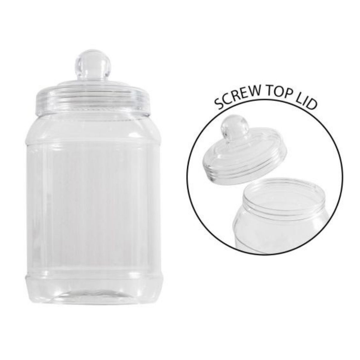 1300ml Clear PET Plastic Vintage Style Large Sweet Jar