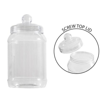 1300ml Clear PET Plastic Vintage Style Large Sweet Jar