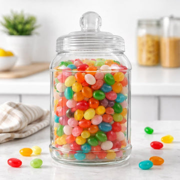 6Pcs 1300ml Clear PET Plastic Vintage Style Large Sweet Jar