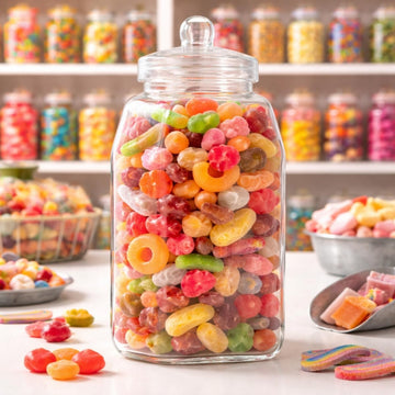 6Pcs 1150ml Clear PET Plastic Classic Style Sweet Jar