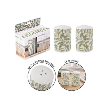Wild Leaves Dolomite Salt & Pepper Shaker Set