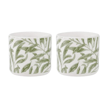 3Pcs Wild Leaves Botanical Dolomite Egg Cups Set