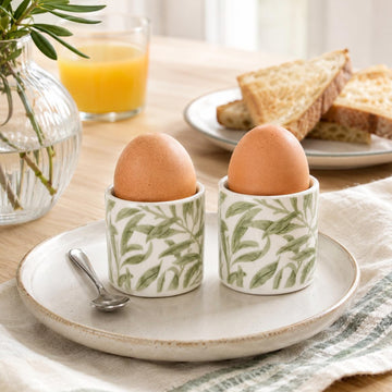 3Pcs Wild Leaves Botanical Dolomite Egg Cups Set
