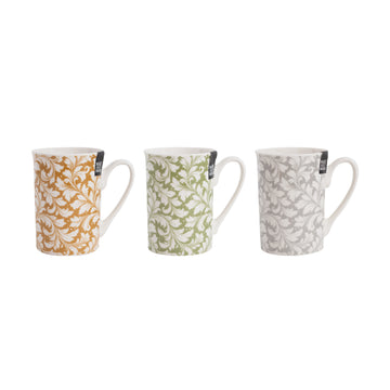 3Pcs New China 260ml Swirl Leaves Mug Set
