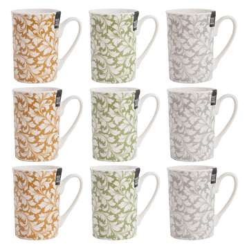 6Pcs New China 260ml Swirl Leaves Mug Set