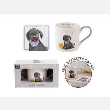 Labrador Mug & Coaster Gift Set 390ml New China Dog Lover Gift