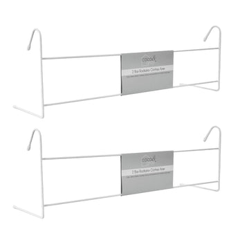 2Pcs Coco & Gray Radiator 2 Bar Airer Plastic Coated Metal Space Saving Drying Rack