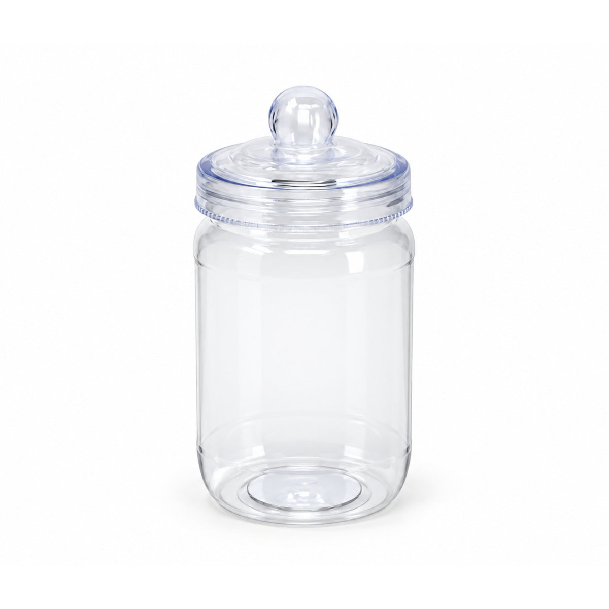 560ml Screw Top Lid Clear Round Plastic Sweet Jar